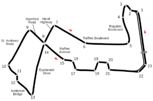 2020年シンガポールGPマリーナ・ベイ・サーキットのコース図